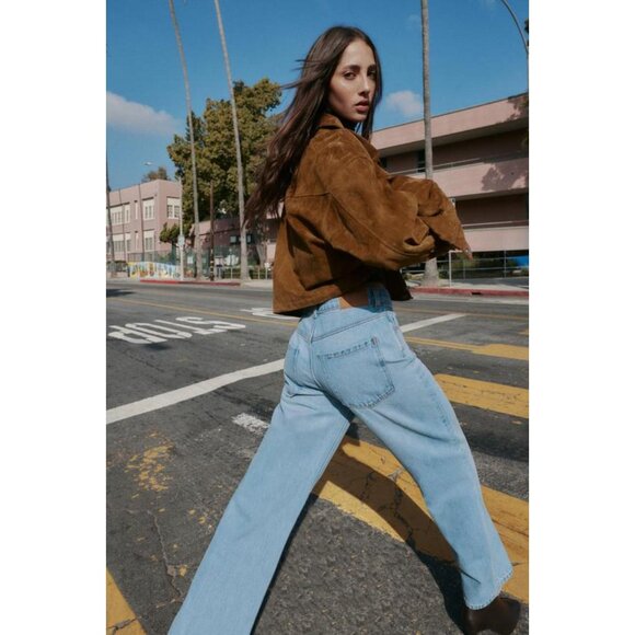 ZARA 100% LEATHER BOMBER JACKET - Picture 3 of 11